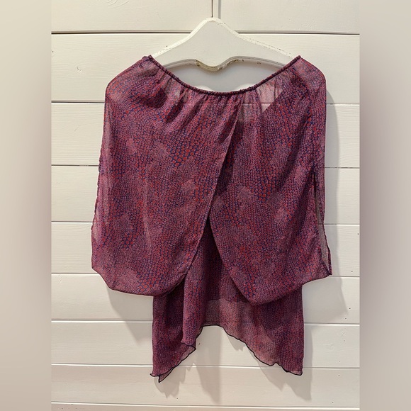 JESSICA SIMPSON – Haut ample imprimé violet et rouge – Taille L - Picture 10 of 10